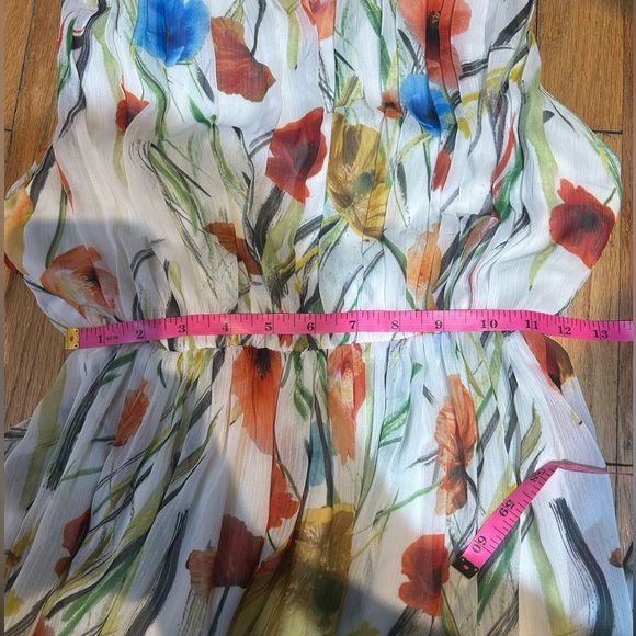 Alice + Olivia Mel Open Back Gathered High-Low Dress in Exotic Poppy - Picture 14 of 15